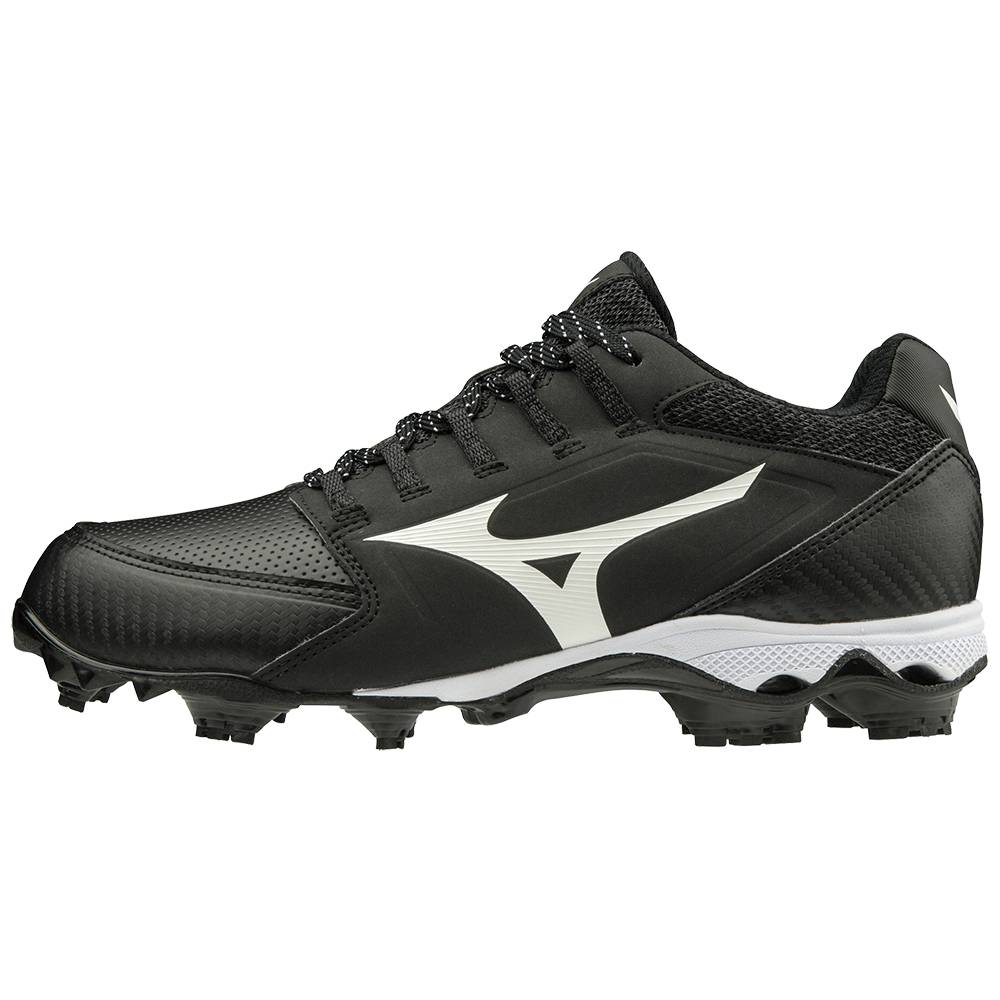 Mizuno 9-Spike Advanced Finch Elite 4 TPU Molded Női Softball Cipő Fekete/Fehér HRP975203